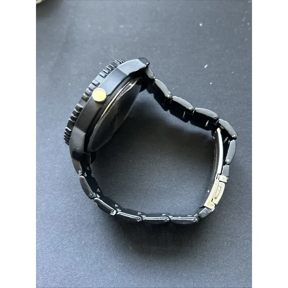 Accutime Black Dial And Band Men’s Quartz Watch